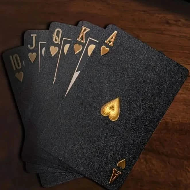 Black Golden Foil Poker Playing Cards DailySale