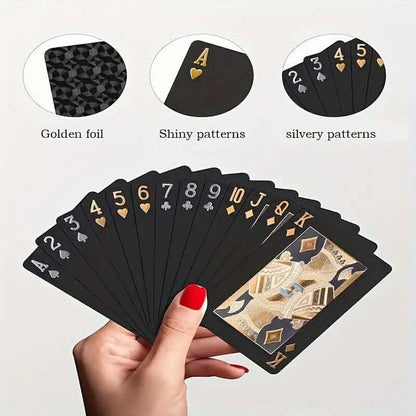 Black Golden Foil Poker Playing Cards DailySale