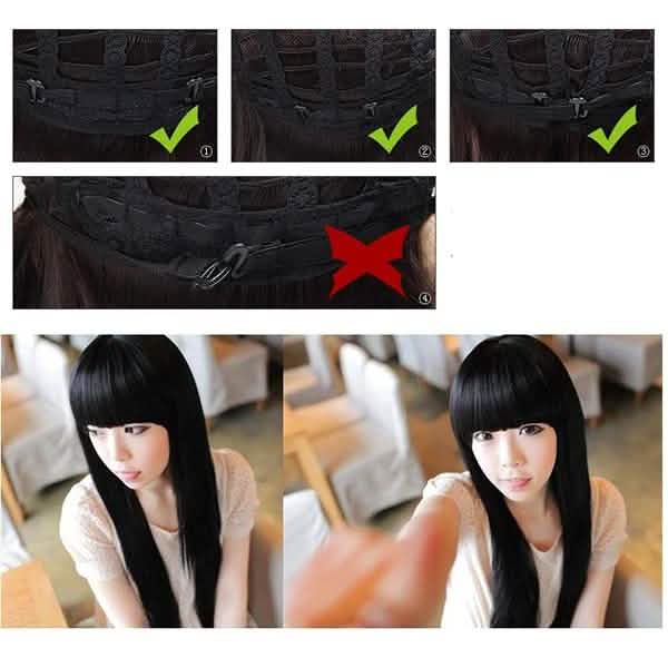 Black Long Straight Full Hair Wig Cosplay DailySale