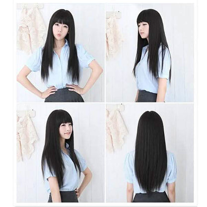 Black Long Straight Full Hair Wig Cosplay DailySale