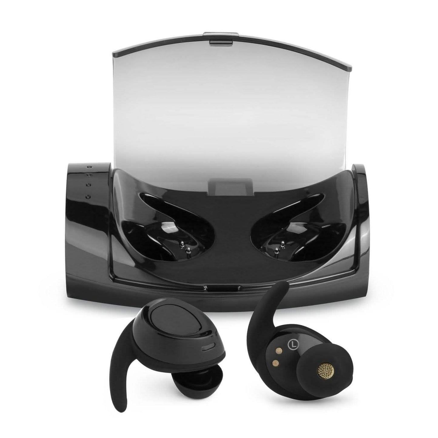 Black Mini Wireless Bluetooth Twins Earbuds Mic True Bass Stereo In-Ear TWS Earphones DailySale