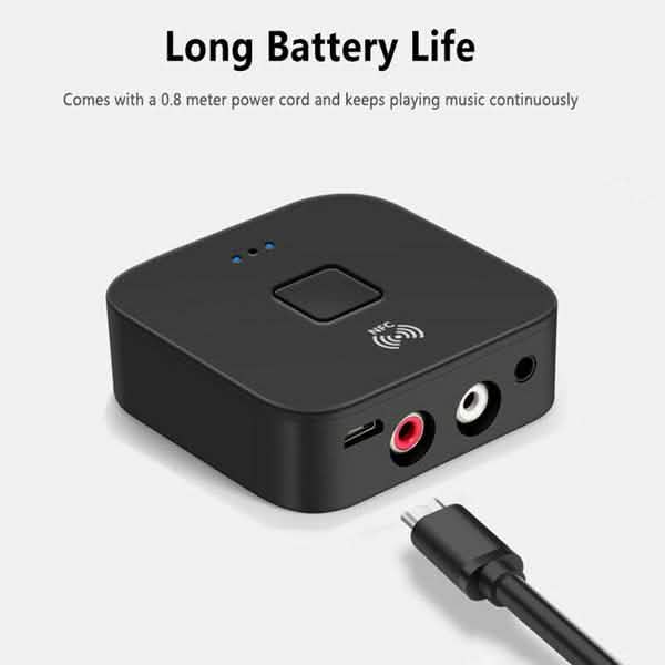 Black Wireless Bluetooth Receiver 5.0 aptX LL RCA NFC 3.5mm Jack Aux Audio Adapter DailySale