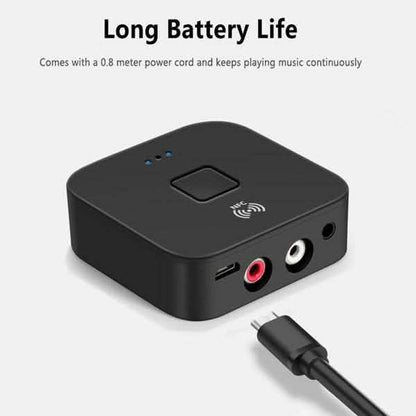 Black Wireless Bluetooth Receiver 5.0 aptX LL RCA NFC 3.5mm Jack Aux Audio Adapter DailySale