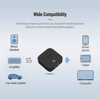 Black Wireless Bluetooth Receiver 5.0 aptX LL RCA NFC 3.5mm Jack Aux Audio Adapter DailySale