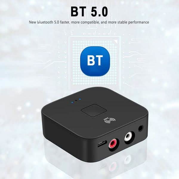 Black Wireless Bluetooth Receiver 5.0 aptX LL RCA NFC 3.5mm Jack Aux Audio Adapter DailySale