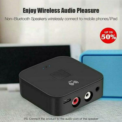 Black Wireless Bluetooth Receiver 5.0 aptX LL RCA NFC 3.5mm Jack Aux Audio Adapter DailySale