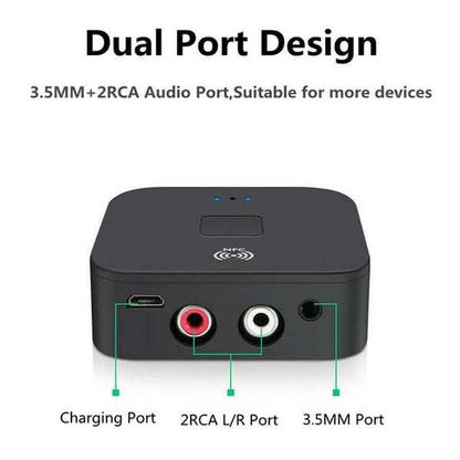 Black Wireless Bluetooth Receiver 5.0 aptX LL RCA NFC 3.5mm Jack Aux Audio Adapter DailySale