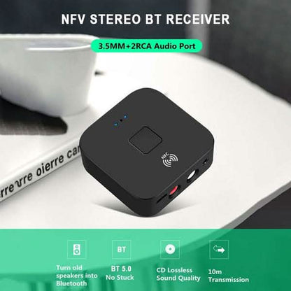 Black Wireless Bluetooth Receiver 5.0 aptX LL RCA NFC 3.5mm Jack Aux Audio Adapter DailySale