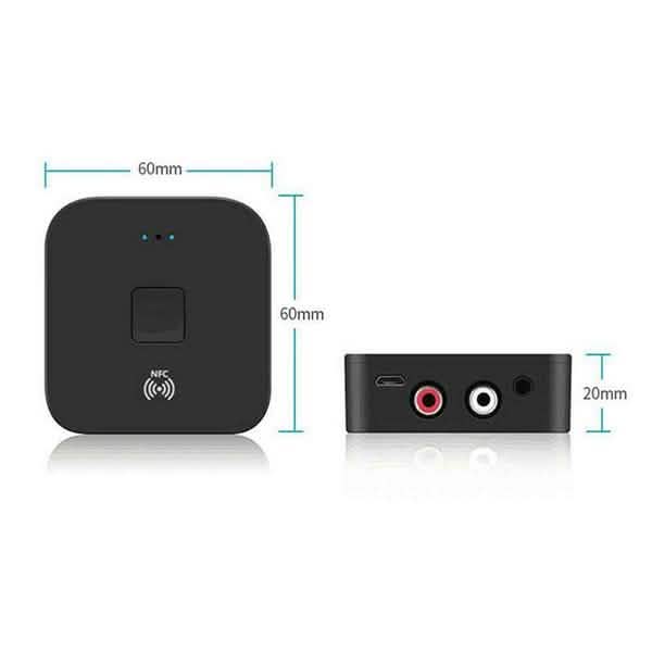 Black Wireless Bluetooth Receiver 5.0 aptX LL RCA NFC 3.5mm Jack Aux Audio Adapter DailySale