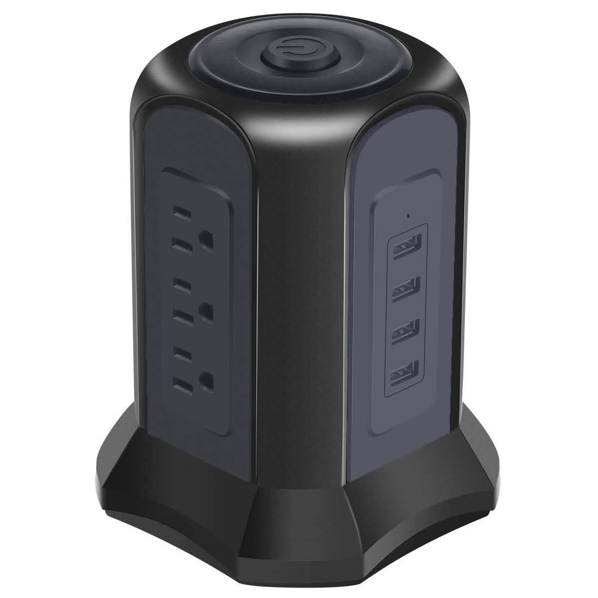 Power Strip Tower with 9 AC-Outlets and 4 USB Charging Ports Switch Control DailySale