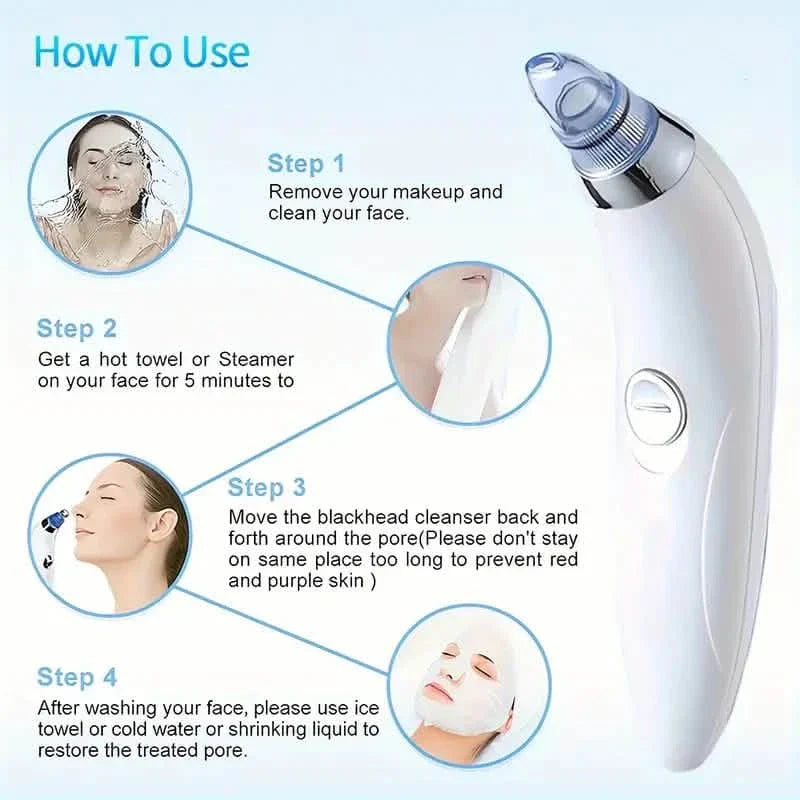 Blackhead Vacuum Remover, Powerful Portable Facial Pore Cleaner With 4 Probes DailySale