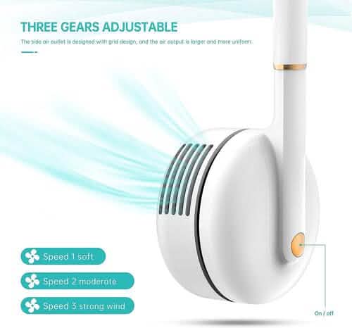 Bladeless Rechargeable Portable Neck Fan with 3-Speeds DailySale