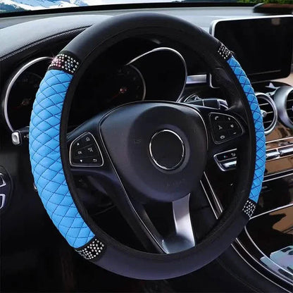 Bling Soft Leather Car Steering Wheel Cover Non-Slip Heat And Cold Protector DailySale