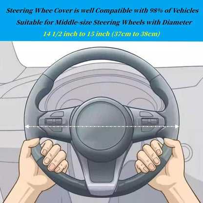 Bling Soft Leather Car Steering Wheel Cover Non-Slip Heat And Cold Protector DailySale