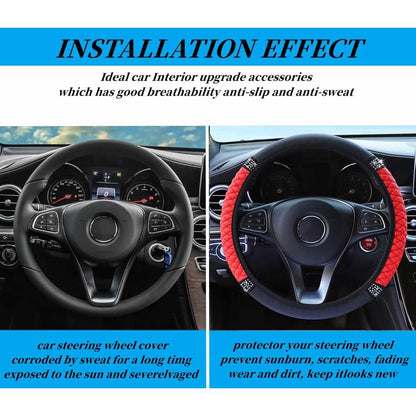 Bling Soft Leather Car Steering Wheel Cover Non-Slip Heat And Cold Protector DailySale