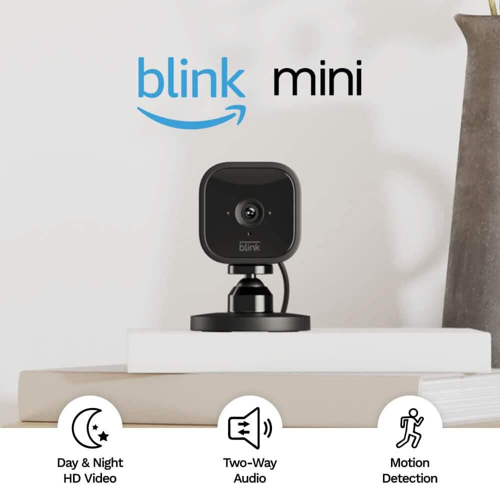 Blink Mini Compact Indoor Plug-in Smart Security Camera  (Refurbished) DailySale