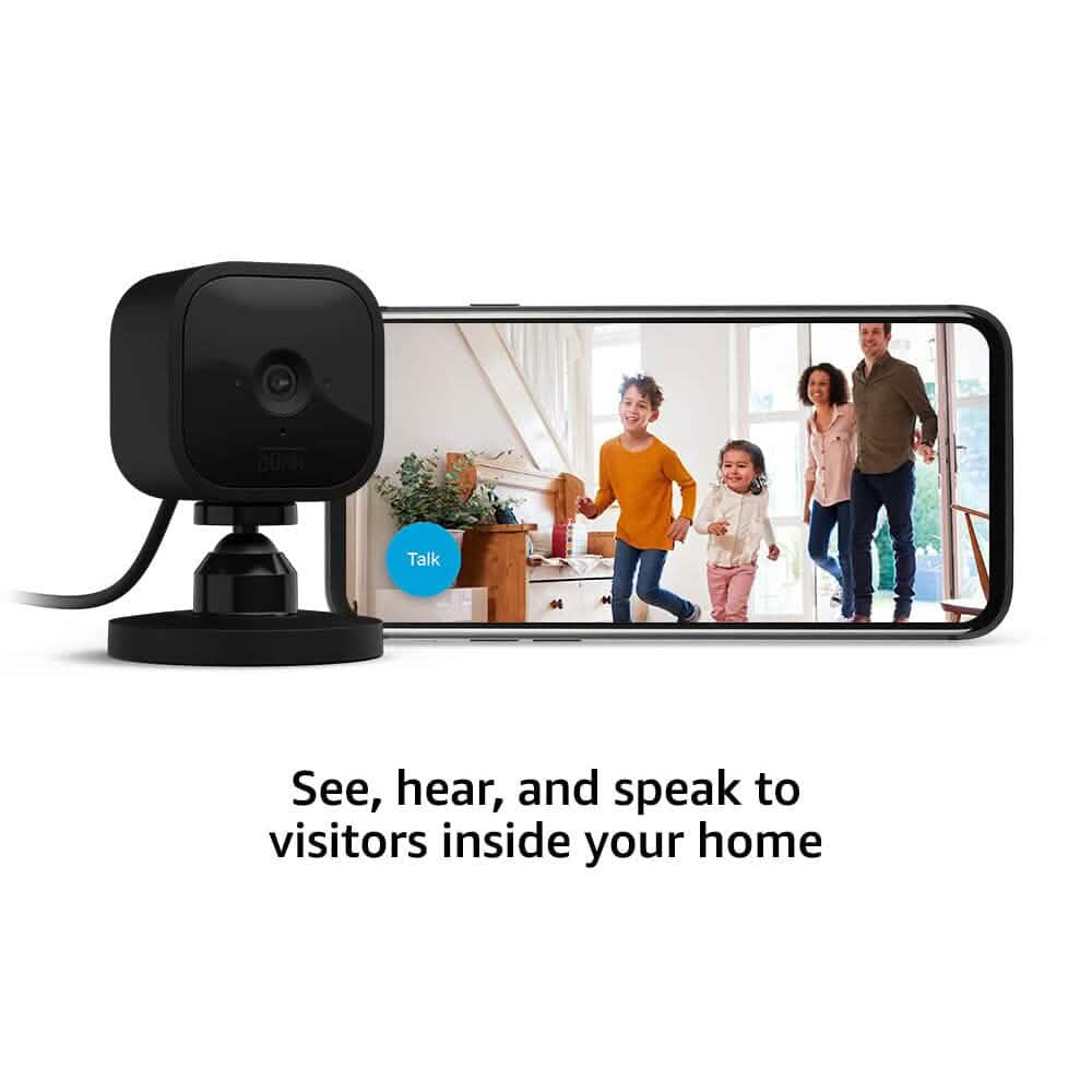 Blink Mini Compact Indoor Plug-in Smart Security Camera  (Refurbished) DailySale