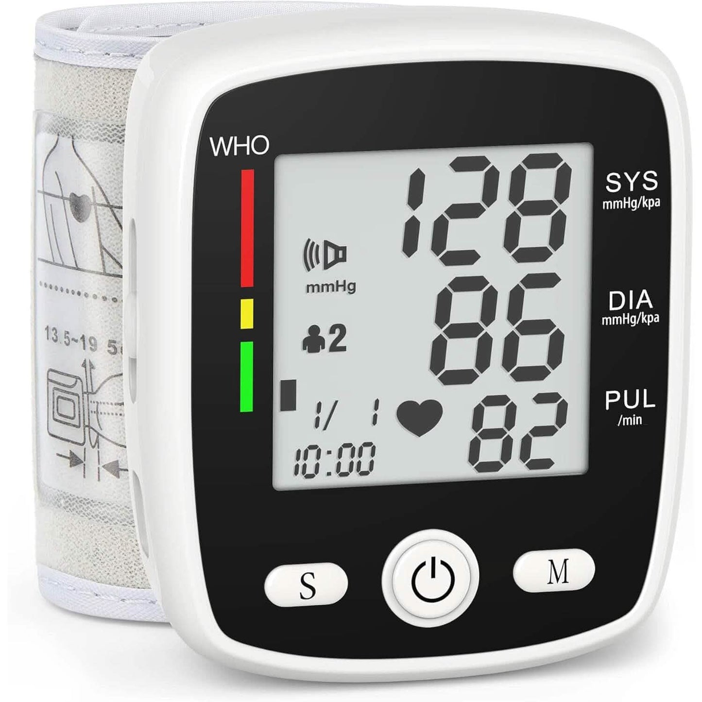 Blood Pressure Monitor Digital Wrist BP Machine Automatic BP Cuff with 2 Users 180 Memory Voice Large LCD Display DailySale