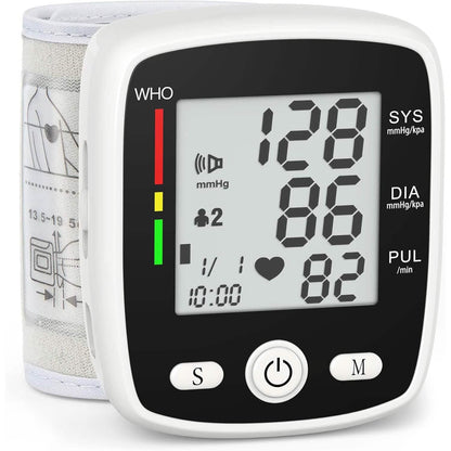 Blood Pressure Monitor Digital Wrist BP Machine Automatic BP Cuff with 2 Users 180 Memory Voice Large LCD Display DailySale