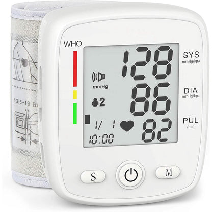 Blood Pressure Monitor Digital Wrist BP Machine Automatic BP Cuff with 2 Users 180 Memory Voice Large LCD Display DailySale