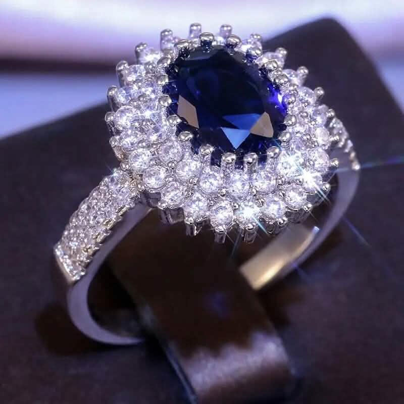 Blue Cubic Zirconia Ring DailySale