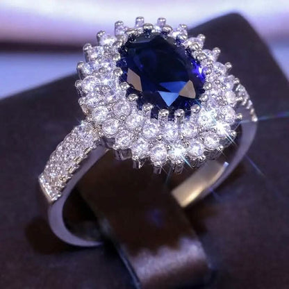 Blue Cubic Zirconia Ring DailySale