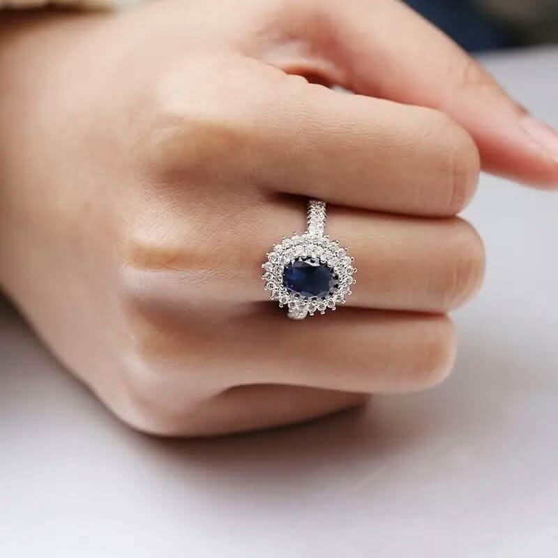 Blue Cubic Zirconia Ring DailySale