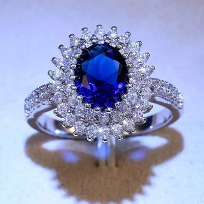Blue Cubic Zirconia Ring DailySale
