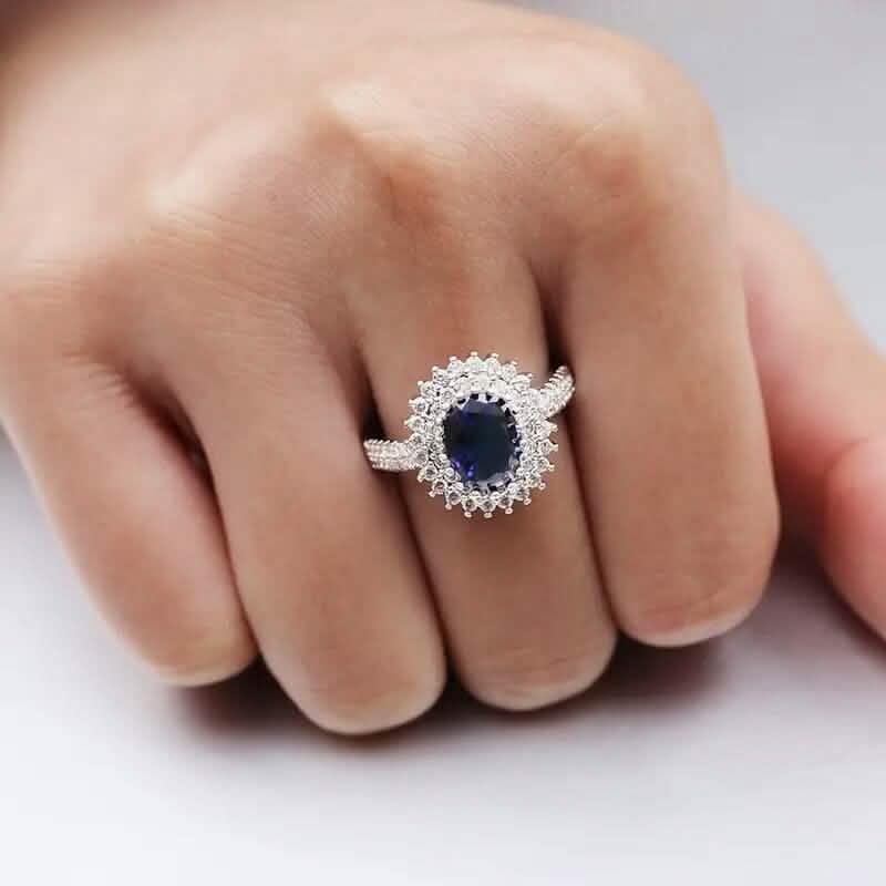 Blue Cubic Zirconia Ring DailySale