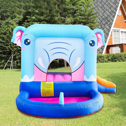 Blue Elephant Bouncy Castle House with 350W Blower DailySale