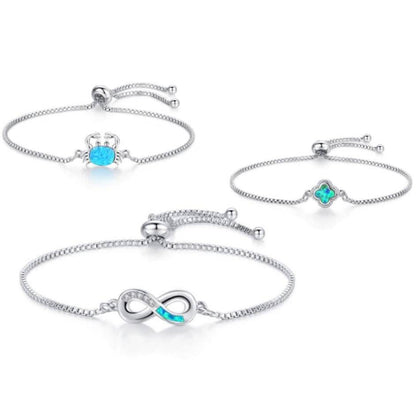 Blue Opal Adjustable Bolo Charm Bracelets DailySale