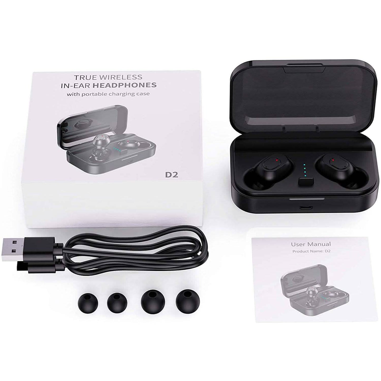 Bluetooth 5.0 Wireless Earbuds with 2000mAh Charging Case Stereo Headphones DailySale