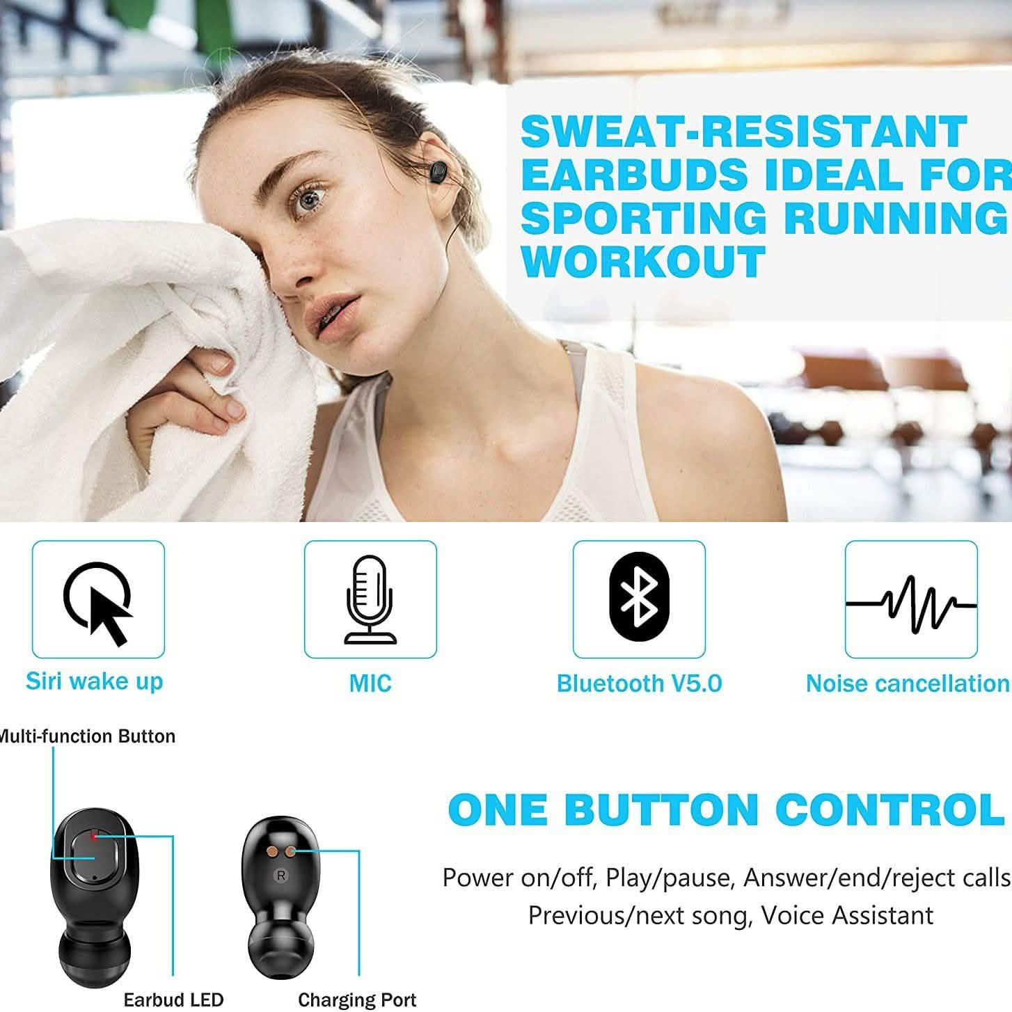 Bluetooth 5.0 Wireless Earbuds with 2000mAh Charging Case Stereo Headphones DailySale