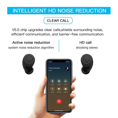 Bluetooth 5.0 Wireless Headset Deep Bass Stereo Earbuds LCD Power Display DailySale