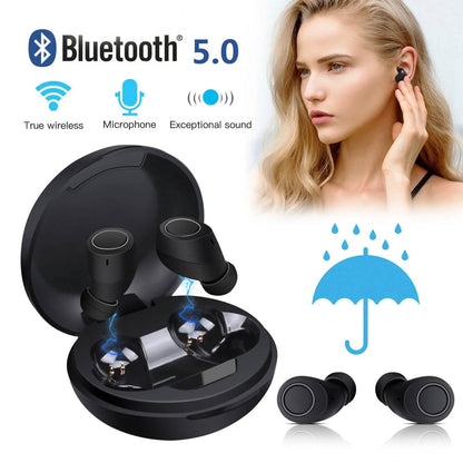 Bluetooth 5.0 Wireless Headset Deep Bass Stereo Earbuds LCD Power Display DailySale