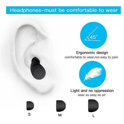 Bluetooth 5.0 Wireless Headset Deep Bass Stereo Earbuds LCD Power Display DailySale