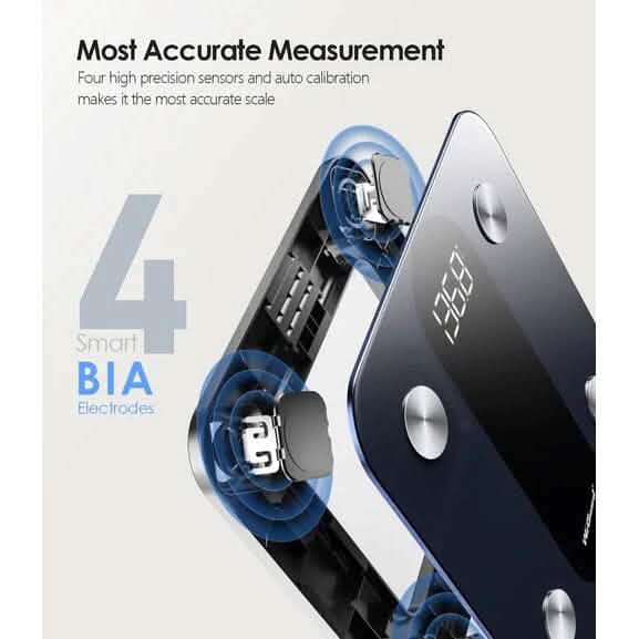 Bluetooth Digital Bathroom Scale with Heart Rate Tracking High-precision BMI Smart Scale DailySale