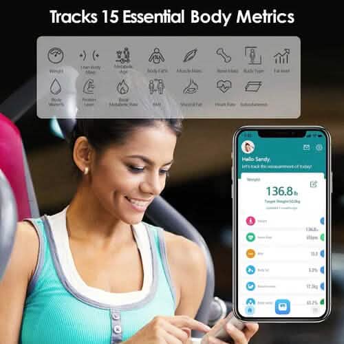 Bluetooth Digital Bathroom Scale with Heart Rate Tracking High-precision BMI Smart Scale DailySale