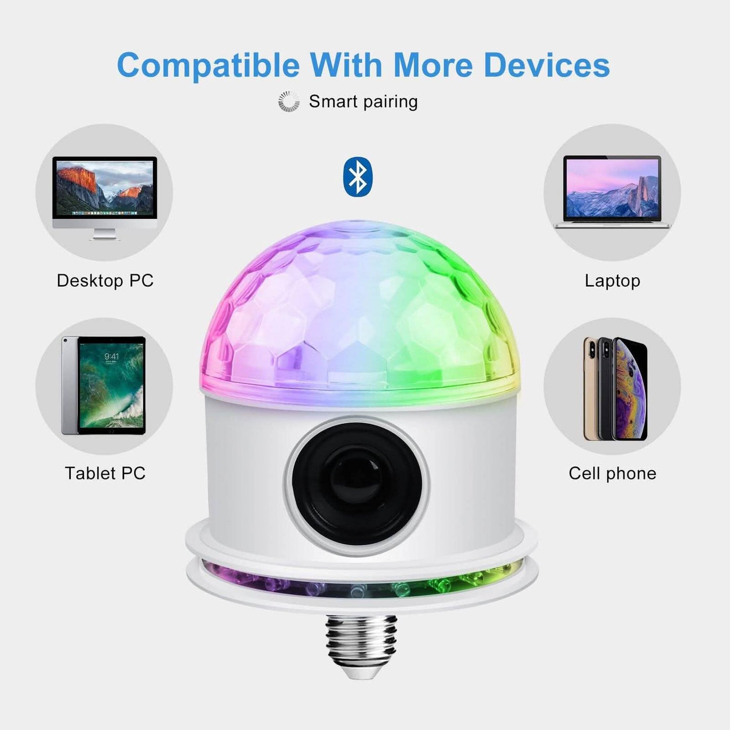 Bluetooth RGB Disco Party Light LED Stage Ball Light KTV Strobe DJ Activated Lamp DailySale