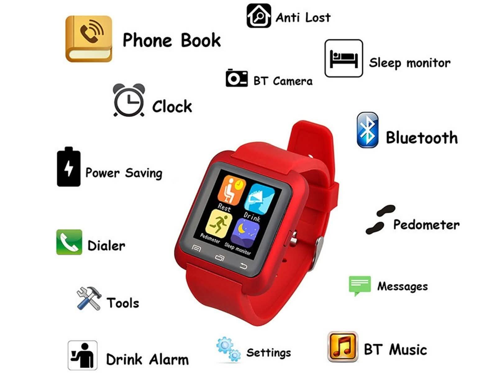 Bluetooth Smart Watch with Phone Pairing, Pedometer, Sleep Monitoring, etc. DailySale