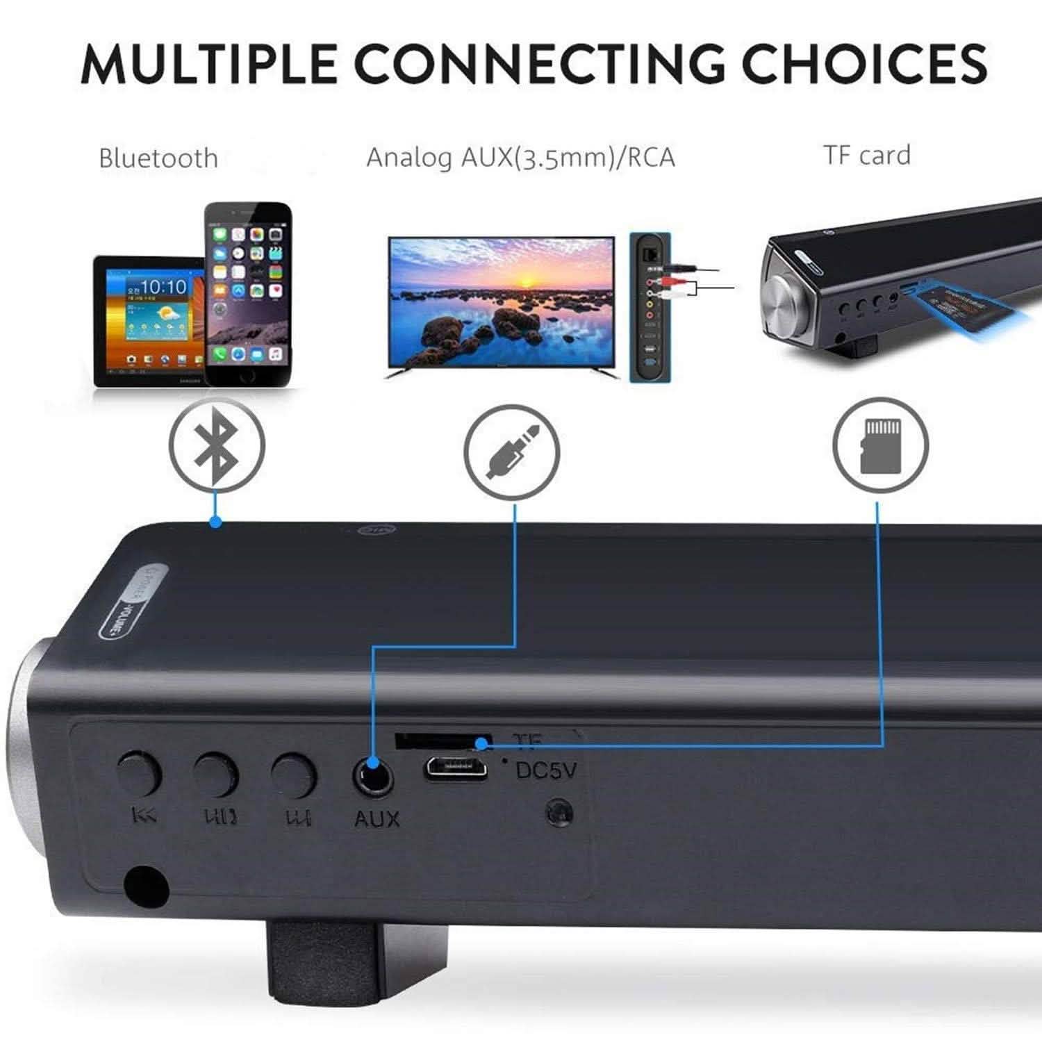 Bluetooth Sound Bar Wired and Wireless Mini Home Theater Audio DailySale