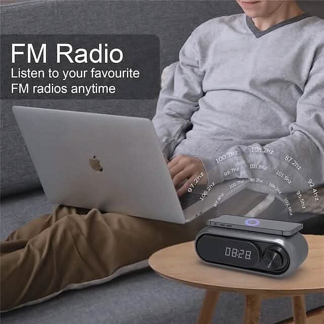 Bluetooth Speaker Wireless Charger with Alarm Clock DailySale