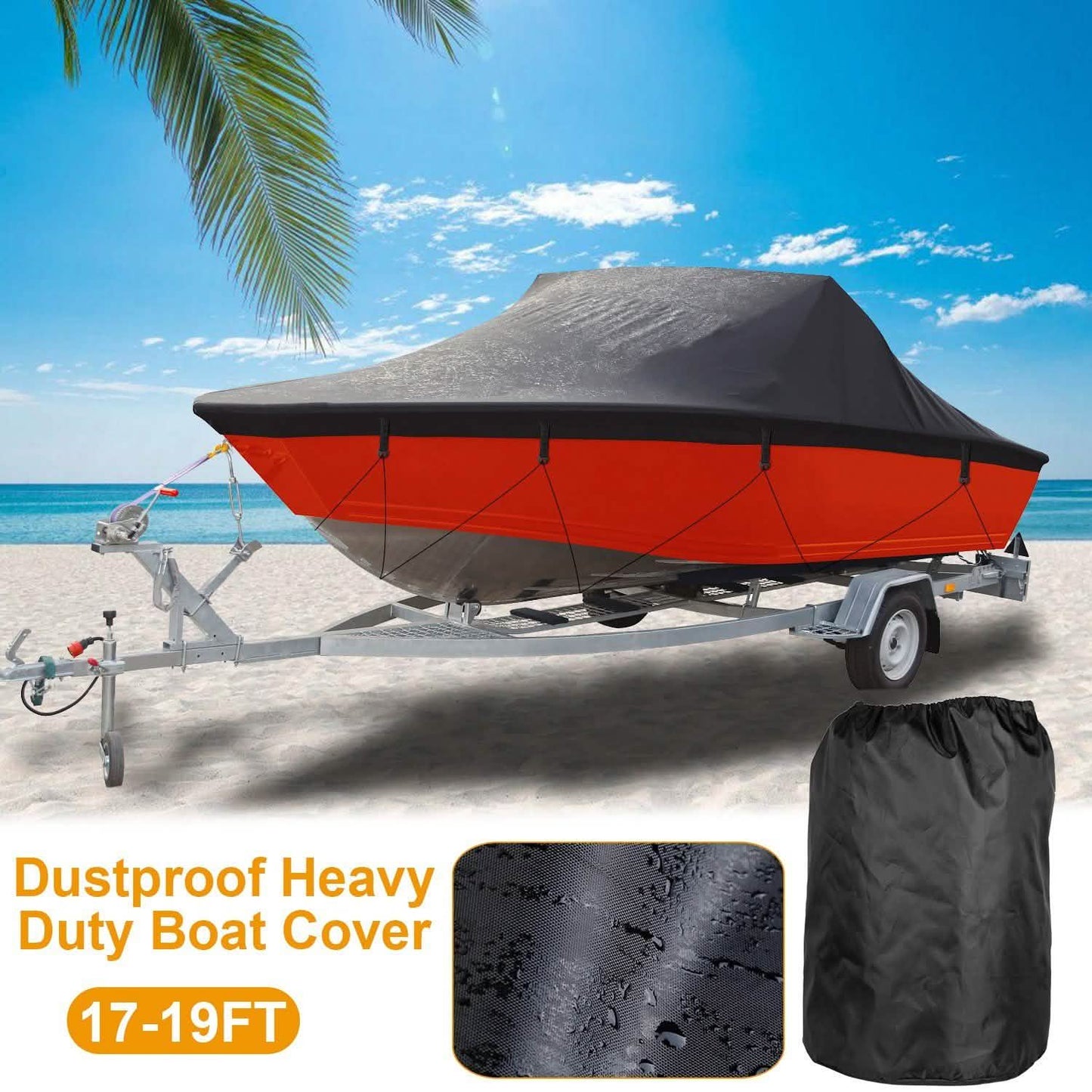 Boat Cover 210D Waterproof Dustproof Trailerable Boat Protector DailySale