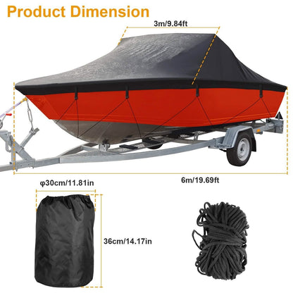 Boat Cover 210D Waterproof Dustproof Trailerable Boat Protector DailySale