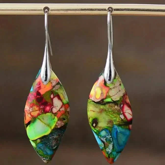 Boho Elegant Natural Stone Dangle Earrings DailySale