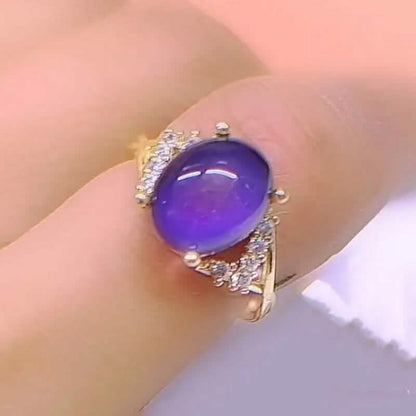 Boho Style Color Changing Mood Stone Cuff Rings DailySale