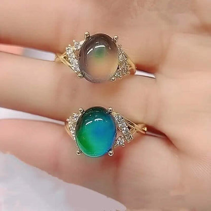 Boho Style Color Changing Mood Stone Cuff Rings DailySale