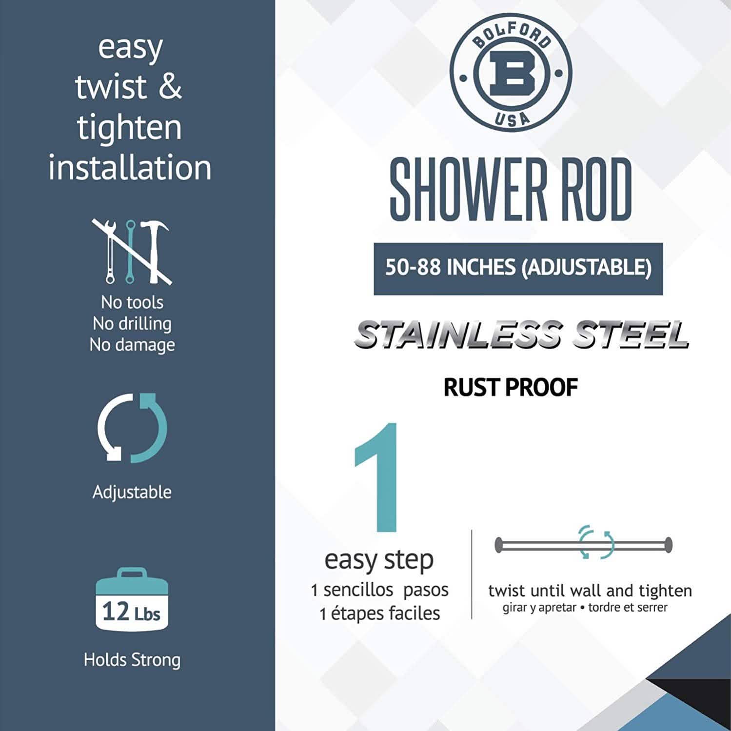 Bolford Shower Curtain & Rod Set DailySale