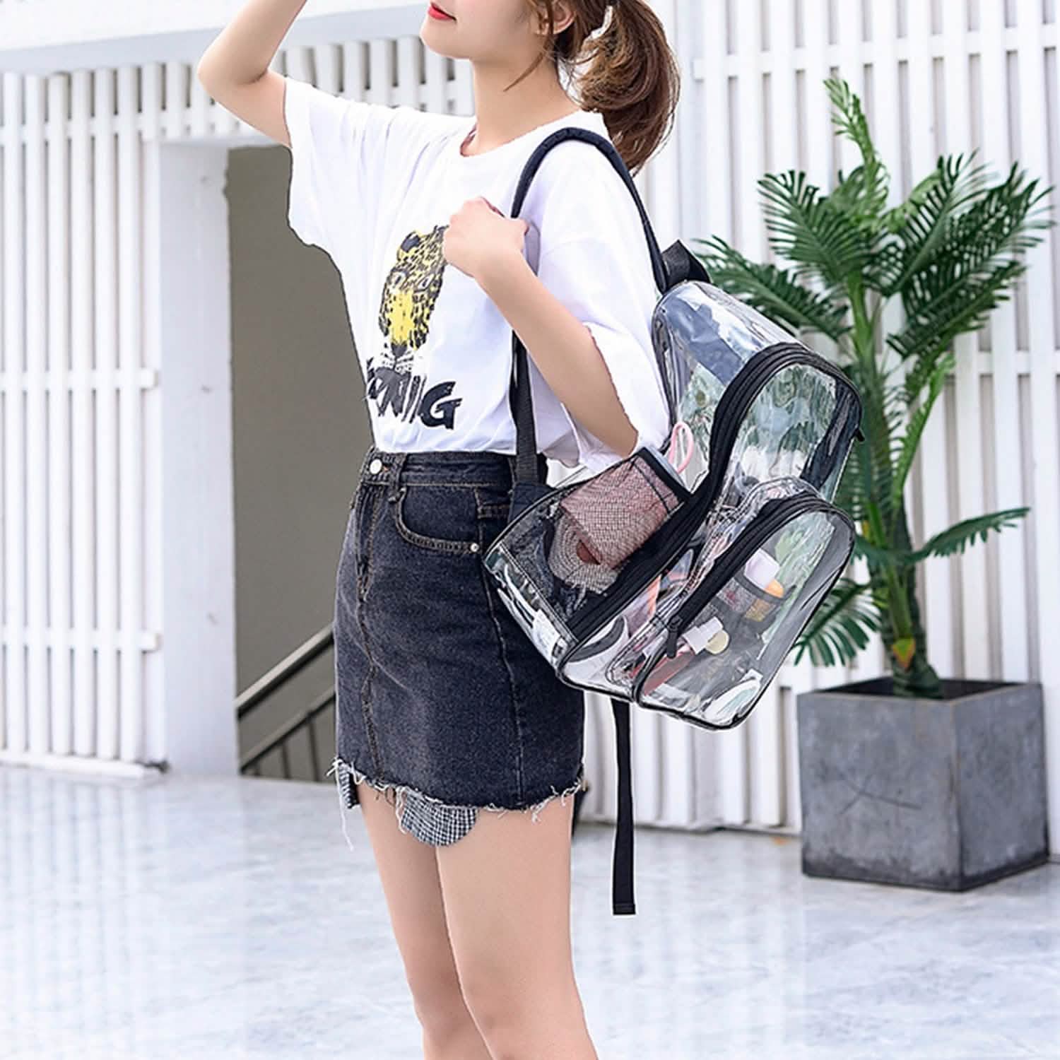 Book Bag Waterproof PVC Clear Backpack 5.3Gal with Reinforced Strap DailySale