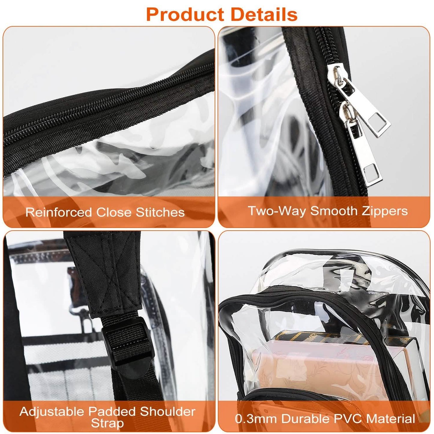 Book Bag Waterproof PVC Clear Backpack 5.3Gal with Reinforced Strap DailySale